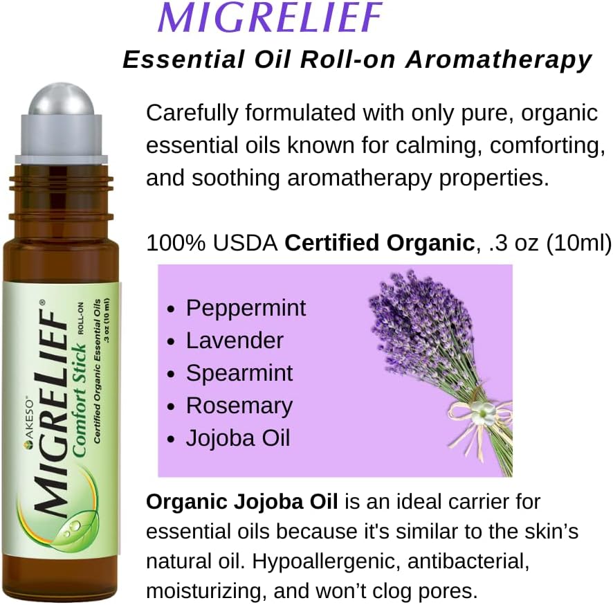 MigreLief Migraine Combo for Adults and Teens - Daily Supplement and Essential Oils Roll-On 6