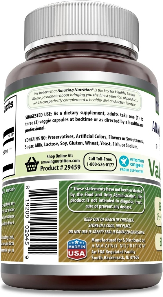 Amazing Formulas Valerian Root 4:1 Extract Supplement | 250 Mg | 1000 Mg Equivalent | 60 Veggie Capsules | Non-GMO | Gluten Free | Made in USA 4