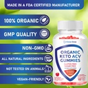 Organic Keto ACV Gummies - Gluten & Sugar Free Pro Active Apple Cider Vinegar Supplement for Women Men (1200MG) 5