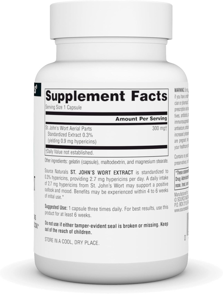 Source Naturals St John's Wort Extract 300 mg Supports A Positive Mental Outlook - 120 Capsules 3