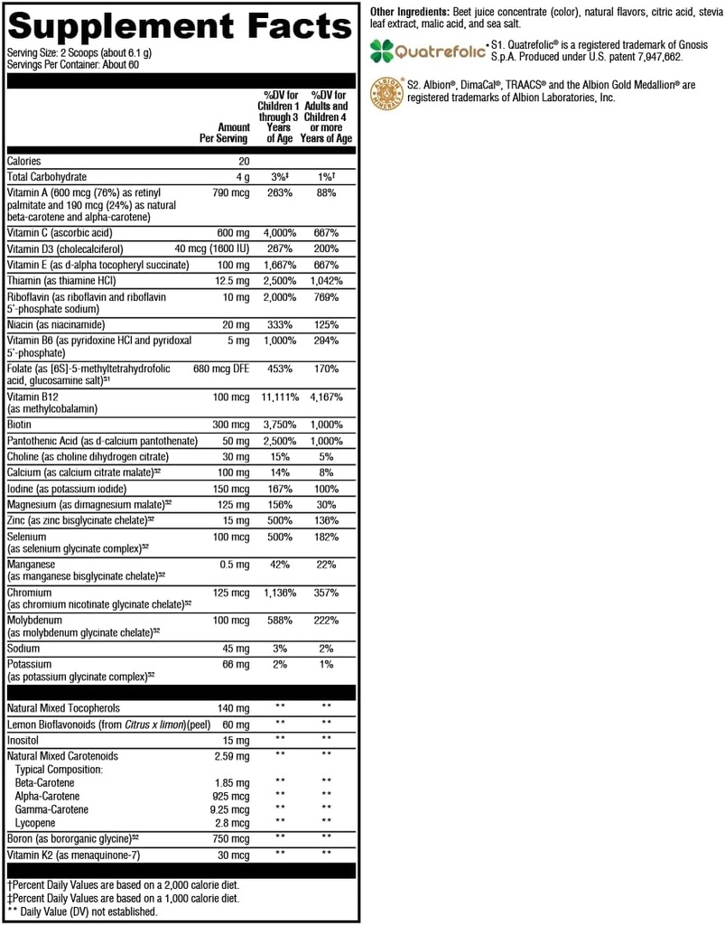 XYMOGEN ActivNutrients Without Copper & Iron Multivitamin Powder - Fruit Punch (12.9 oz) 3