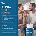 Dr. Tobias Alpha GPC 600mg Per Serving - Bioavailable Choline Supplements for Brain, Memory and Focus - Premium Nootropic Alpha GPC Choline Supplement, Vegan, Non-GMO, 60 Capsules, 30 Servings 5
