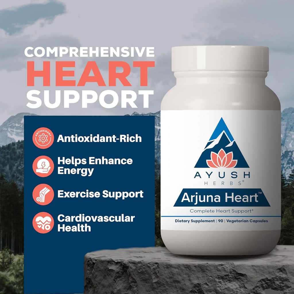 Ayush Herbs Arjuna Heart, Herbal Supplement for Heart Support, Heart-Protection Capsules for Men and Women, 90 Vegetarian Capsules 3
