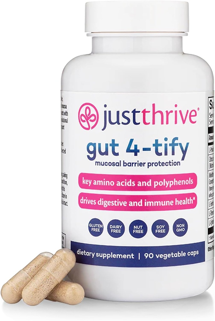 Just Thrive Gut 4-tify - Gut Health Supplements for Women and Men - Anti Bloat, 90 Vegetable Capsules 2