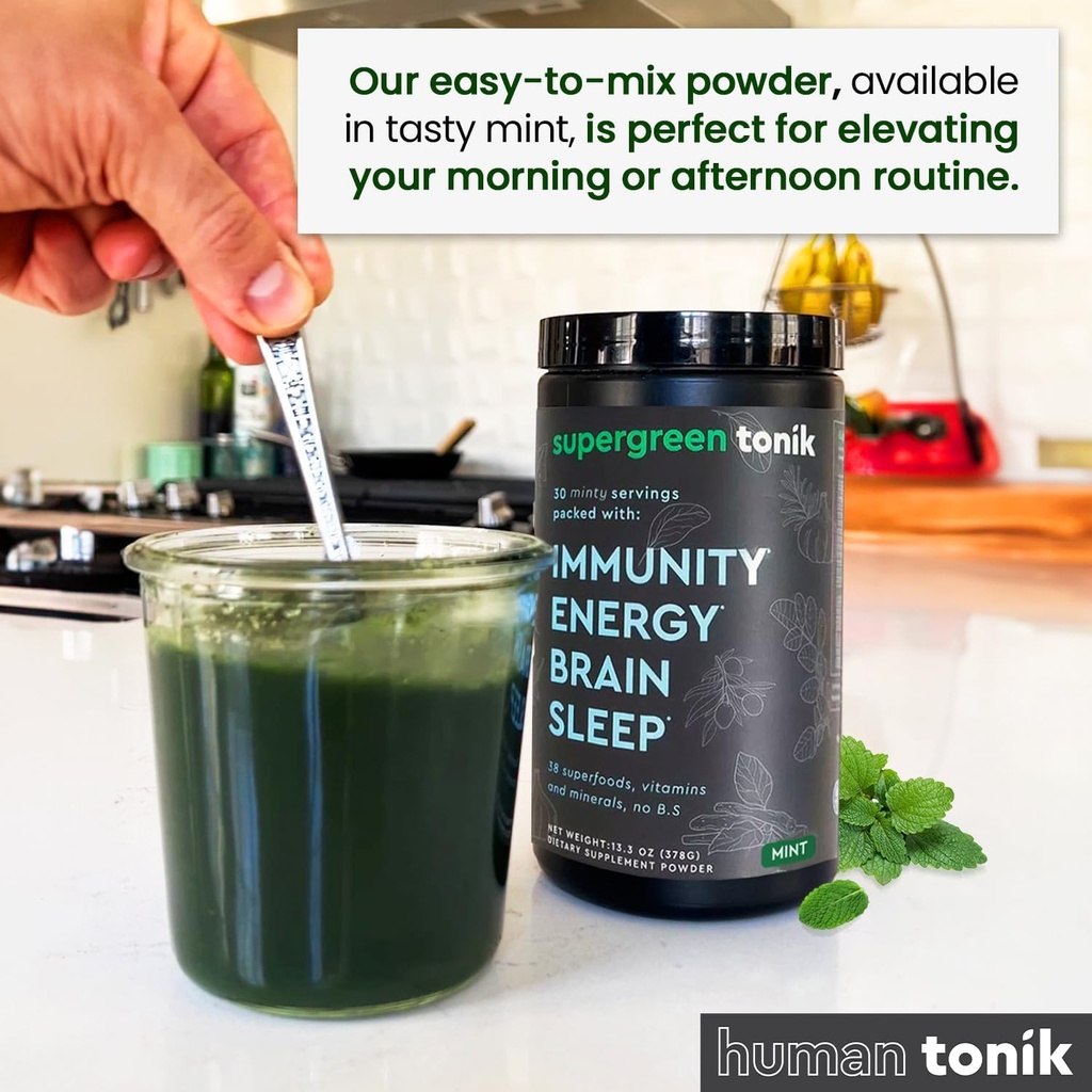 100% Natural Greens Superfood Powder – Daily Supplement with 38 Superfoods, Vitamins and Minerals – Supports Energy, Stress and Immunity – 30 Day Supply – 360 Grams (3 Tubs) 5