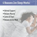Zen Sleep | Non-Addictive Sleep Aid w/Adrenal Support. Contains Magnesium and Organic Herbs; Chamomile, Lemon Balm, Passion Flower, No melatonin 5