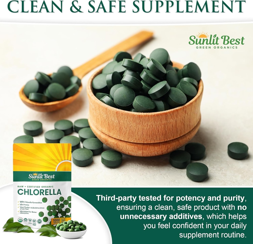Sunlit Best Premium Chlorella & Spirulina 1000 Count Tablet Bundle | for Immune Support, Energy, Wellbeing 6
