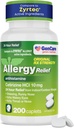 GenCare - Cetirizine HCL 10 mg (200 Caplets) - 24 Hour Allergy Relief Pills - Non Drowsy Generic OTC Allergy Medication - Antihistamine Medicine for Sneezing, Runny Nose & Itchy Eyes - Generic Zyrtec 2