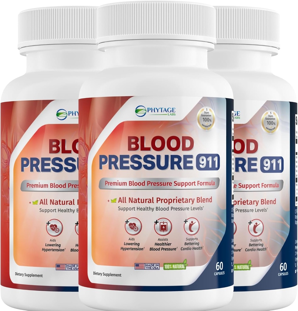 Blood Pressure 911 Premium Supplement - BP Support Pills. 3 Pack 2