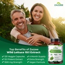 Zazzee Extra Strength Wild Lettuce 10:1 Extract, 1500 mg Strength, 120 Vegan Capsules, Potent Lactuca Virosa Variety, Concentrated 10X Extract, 100% Vegetarian, All-Natural, Non-GMO, Made in The USA 4