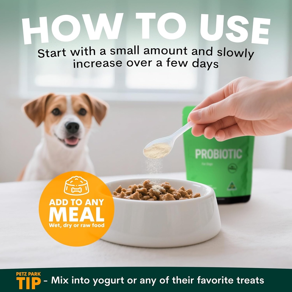 Probiotic for Dogs - Grain-Free Digestive Support Powder for Diarrhea, Bloating & Gas - Promotes Immune Support & Oral Health - Reduces Paw Licking, Allergies & Yeast Infections - 2.7 oz - 45 Scoops 6