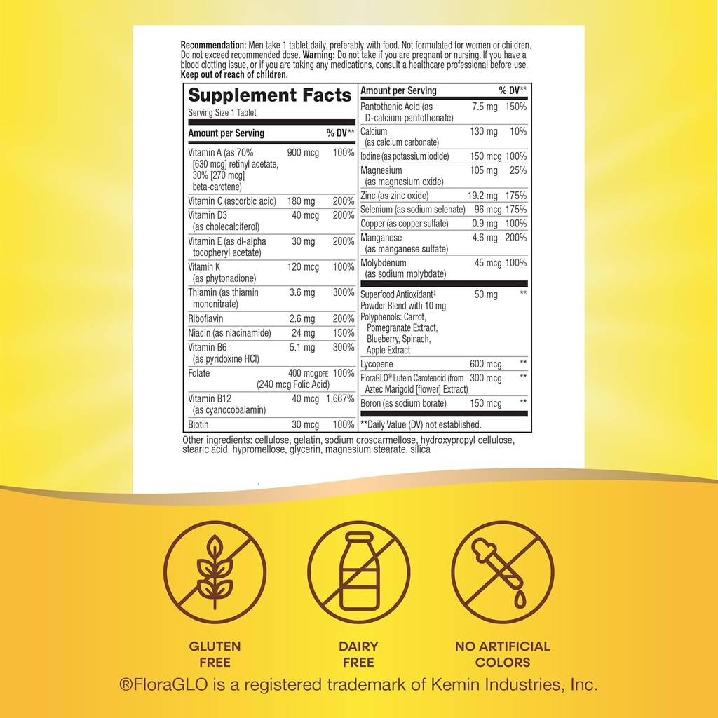 Nature’s Way Alive! Men’s 50+ Complete Multivitamin, Supports Multiple Body Systems*, Supports Cellular Energy*, High Potency B-Vitamins, Gluten-Free, 130 Tablets (Packaging May Vary) 6