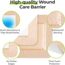 AUVON Silicone Foam Dressing with Large Adhesive Border, 3" x 3" 10 Packs Wound Dressing Bandage with High Absorbency, Waterproof Silicone Foam Pads for Wound Care & Protection Plus Cushioning 3