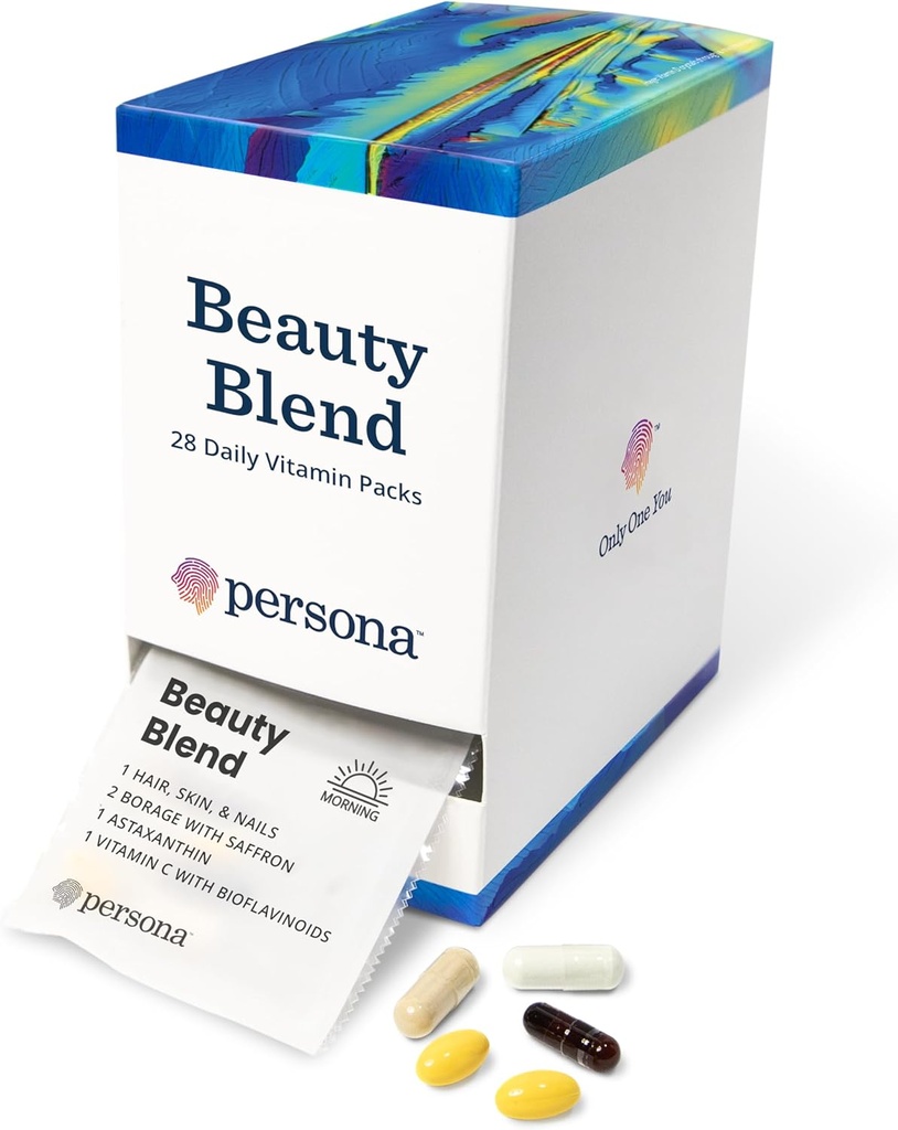 Persona Nutrition Beauty Blend Vitamin Pack for Hair, Skin & Nails (28 Pack) – Includes Hyaluronic Acid, Collagen, Borage with Saffron & Vitamin C 2