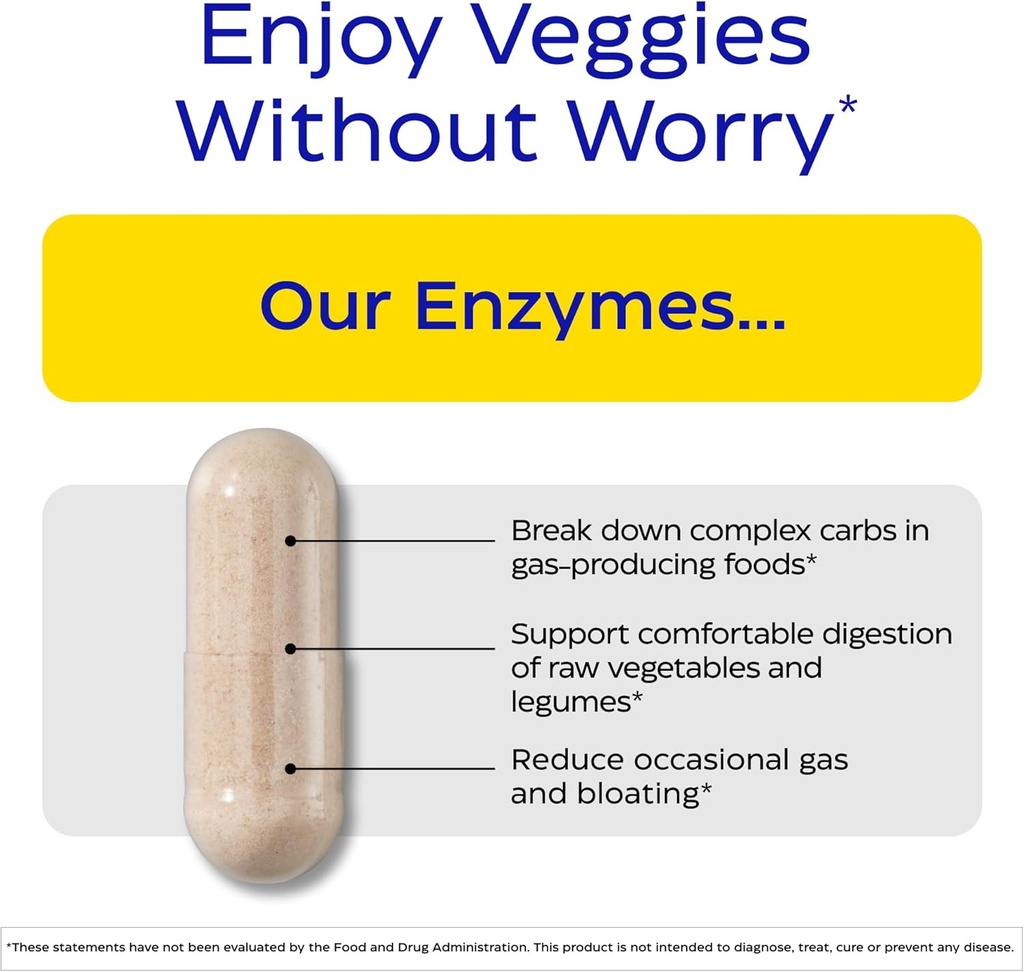 Enzymedica, VeggieGest, Digestive Enzymes, Supports Occasional Gas & Bloating Relief from High Fiber Meals, for Vegan & Vegetarian Diets, Enzyme Blend for Digestive Health, 60 Count 3