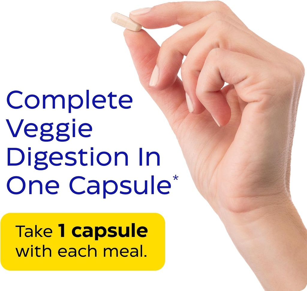 Enzymedica, VeggieGest, Digestive Enzymes, Supports Occasional Gas & Bloating Relief from High Fiber Meals, for Vegan & Vegetarian Diets, Enzyme Blend for Digestive Health, 60 Count 6