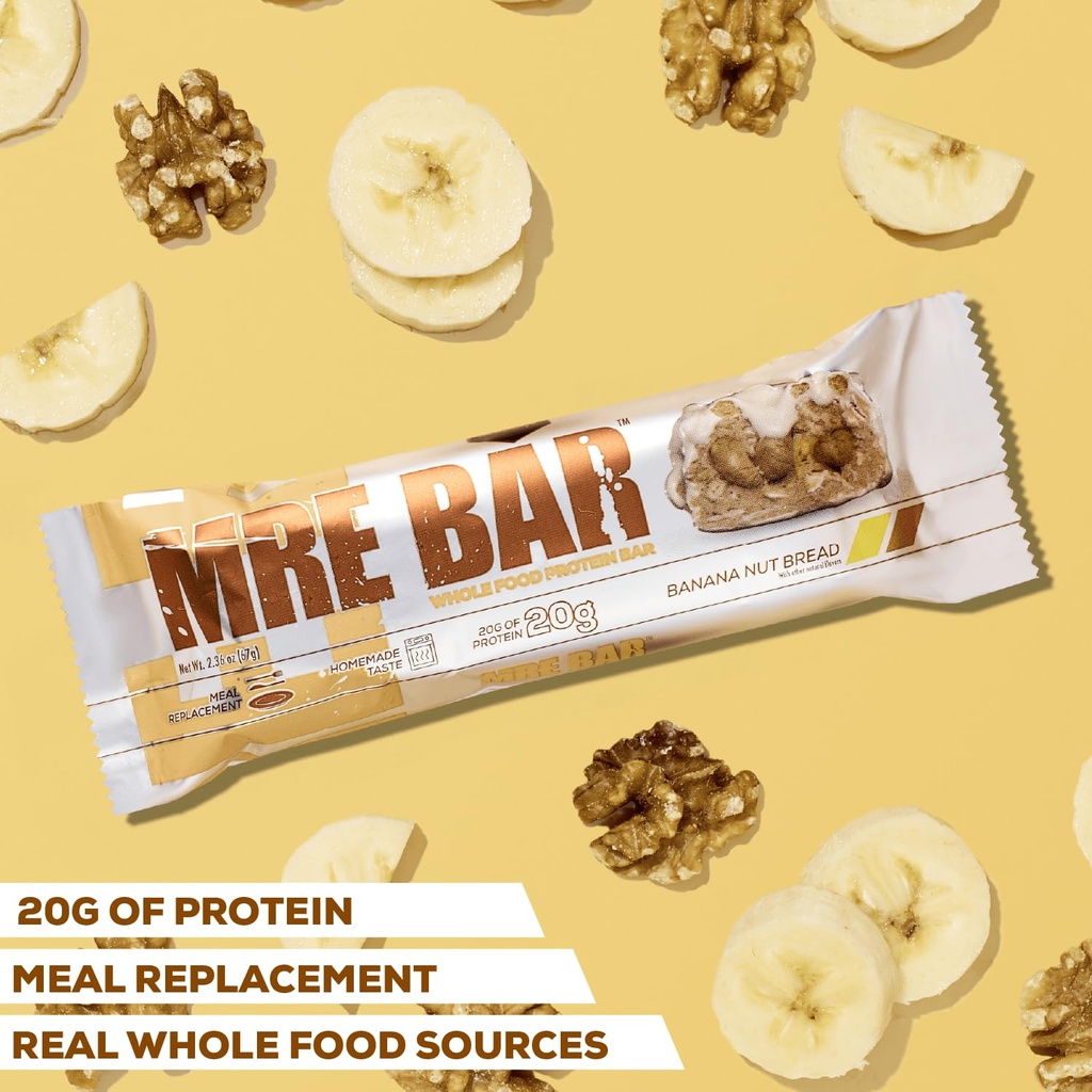 REDCON1 MRE Protein Bar, Crunchy Peanut Butter Cup - Contains MCT Oil + 20g of Whole Food Protein - Easily Digestible, Macro Balanced Low Sugar Meal Replacement Bar (12 Bars) 4
