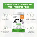 Sandhu's MCT Oil Powder with Prebiotic Fiber | 35 Servings | Organic - Keto | Fatty Acid Fuel for Body & Brain | 100% Coconut Oil derived, Easy to Mix, 10.6 Oz 3