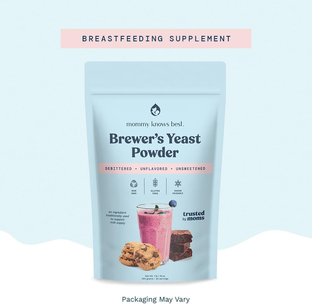 Mommy Knows Best Brewer's Yeast Powder for Lactation Support for Breastfeeding | Mild-Tasting, Debittered, Delicious in Lactation Cookies, Smoothies, Lactation Recipes, Gluten-Free, 10 oz 6