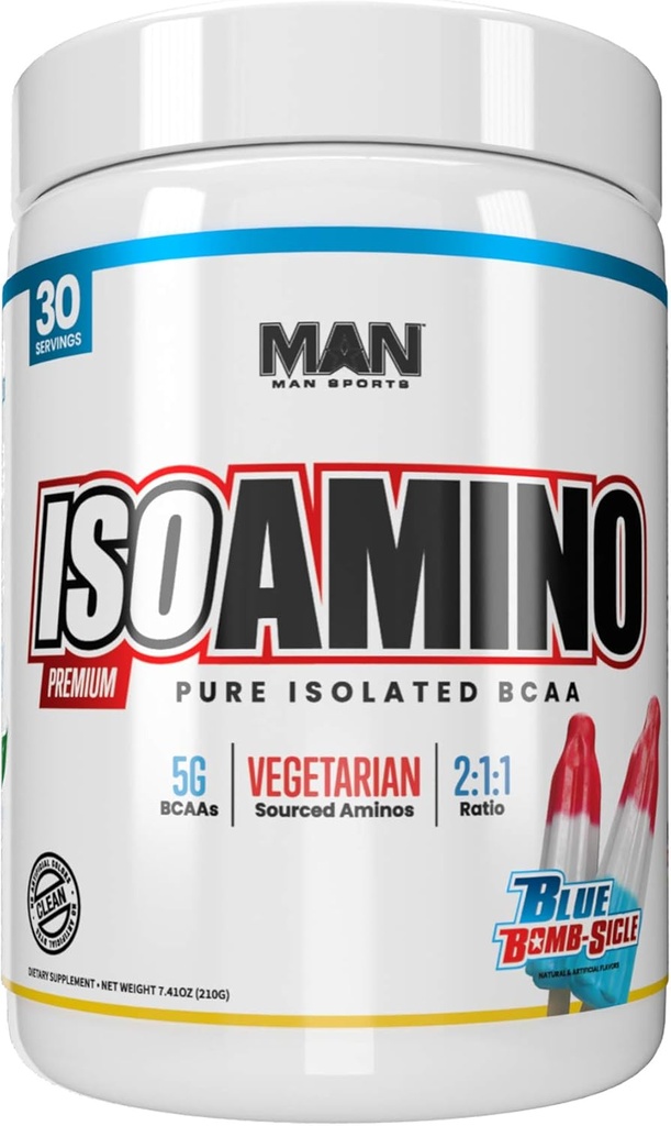 Man Sports ISO-Amino BCAA Amino Acid Powder, Blue Bomb-Sicle, 30 Servings, 210 Grams 2