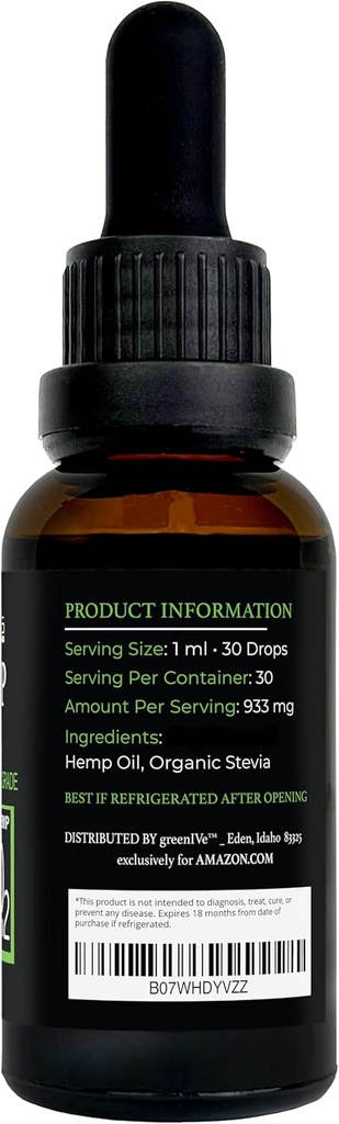 GreenIVe Hemp Drops 28,000mg Naturally Grown Hemp Oil Drops Vegan Omegas Natural Potent Results (4 Pack) 6