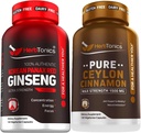 Korean Red Panax Ginseng 1500mg - High Potency Ginseng for Energy, Performance & Immune Support for Men & Women - Pure Ceylon Cinnamon Capsules for Enhanced Well-Being - 1500mg per Serving 2