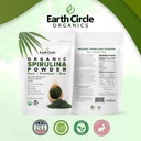 Earth Circle Organics Spirulina Powder, Kosher, Raw and Non-Irradiated | Pure Vegan Protein | Premium Superfood, High in Amino Acids and Antioxidants - 4 Ounce (2 Packs) 6