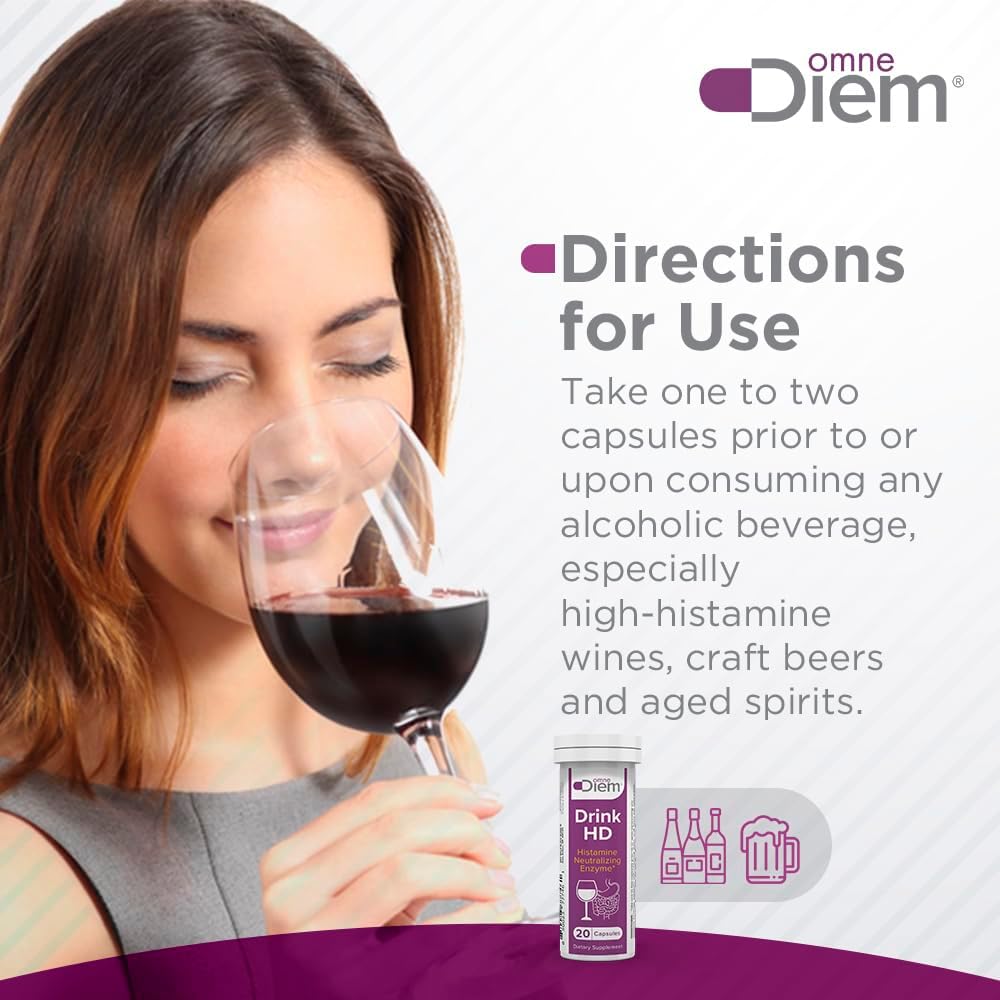 OmneDiem Drink HD Dietary Supplement: Natural Histamine Neutralizing & Digesting Enzyme – Diamine Oxidase DAO, 20 Capsules 4