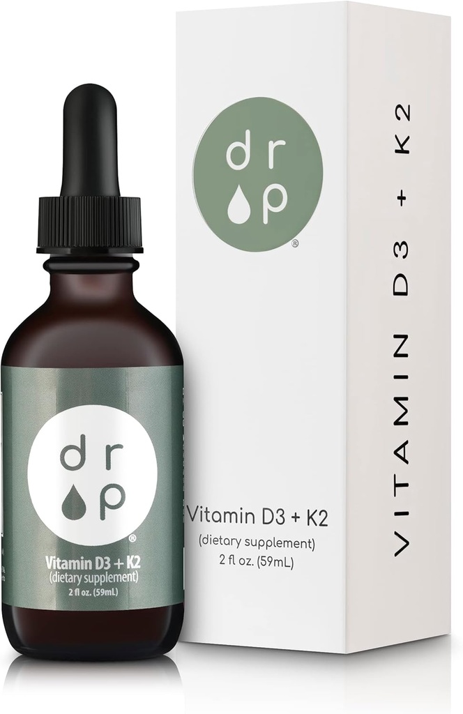 Drop Supplements Organic Trace Mineral Drops, Elderberry Drops and Vitamin D3+K2 Drops Bundle 5