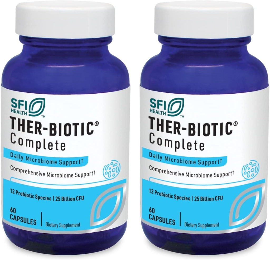 Klaire Labs SFI Health Ther-Biotic Complete - Hypoallergenic Probiotics for Women & Men - Acid-Stable Probiotic Supplement - 12 Species for Immune & Digestive Health - 25 Billion CFU (2 Pack) 2