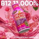 Vitamin Energy B12 11,000% Extra Strength Energy Shot Pink Berry 12 Pack, 260mg Natural Caffeine, B12 & B6, Nootropic Focus, Vitality, Zero Sugar, Gluten-Free, Vegan, Kosher, 1.93 fl oz 5