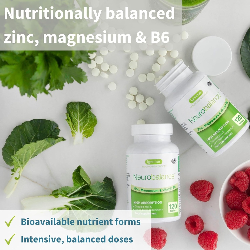 Neurobalance + Multivitamin & Minerals for Men Vegan Bundle, High Absorption Zinc, Magnesium & B6 Supplement + Sustained Release Multivitamin by Igennus 3