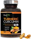 Turmeric Curcumin Supplement with BioPerine 1950mg, 95% Standardized Curcuminoids - Black Pepper for Advanced Absorption, Herbal Joint Support Complex, Nature's Tumeric Extract Non-GMO - 120 Capsules 2