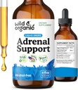 Wild & Organic Adrenal Support Drops for Positive Outlook - Natural Adrenal Support Supplements for Women and Men - Vegan, No Sugar & Alcohol - 2-Month Supply - 4 fl oz 2