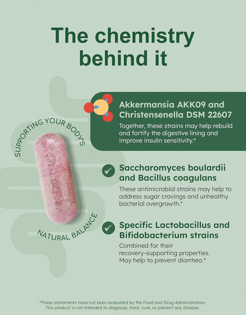 Balance – Probiotics for Women & Men with Akkermansia Probiotic & Christensenella, GLP-1 Alternative for Gut Health with Lactobacillus Plantarum, Gluten Free, Delayed-Release, 30 ct 6