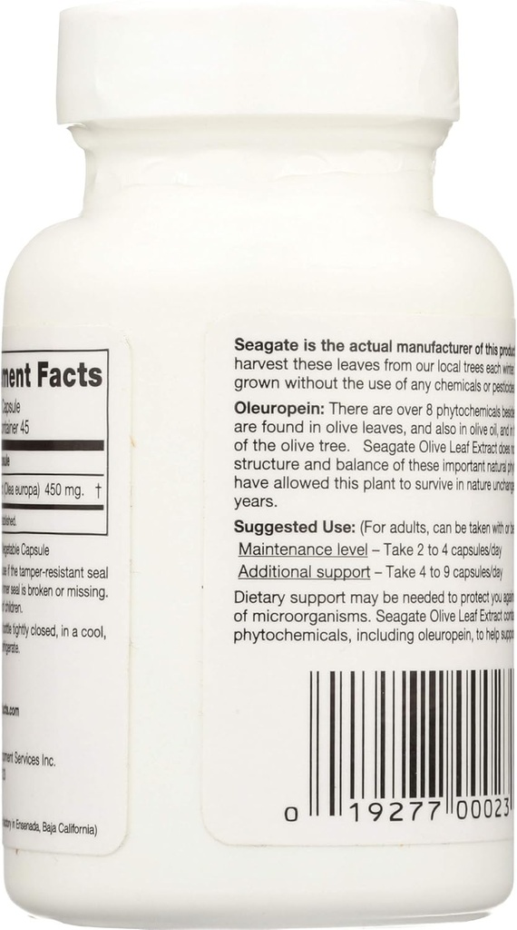 Seagate Products Olive Leaf Extract 450mg 45 Capsules 3