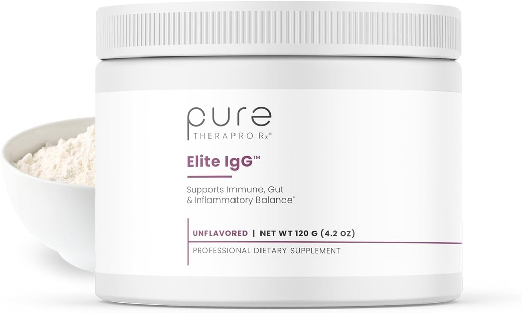 Pure Therapro Rx Elite IgG Immunoglobulin Supplement Powder, 60 Servings, 1100 mg IgG, IGA & IgM Serum Derived Immunoglobulins, Unflavored, Gluten, Dairy & GMO Free Colostrum Supplement Alternative 2
