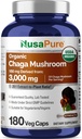 NusaPure Chaga Mushroom 20:1 Extract, 150 mg Equivalent to 3,000mg per Veggie Capsule, 180 Count, USDA Organic, Vegan, Non-GMO 2