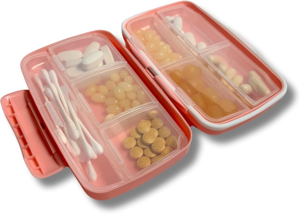 Cute, Large Pill Organizer – Big Silicone Travel Case for Vitamins & Supplements in Blue/Unwell 4