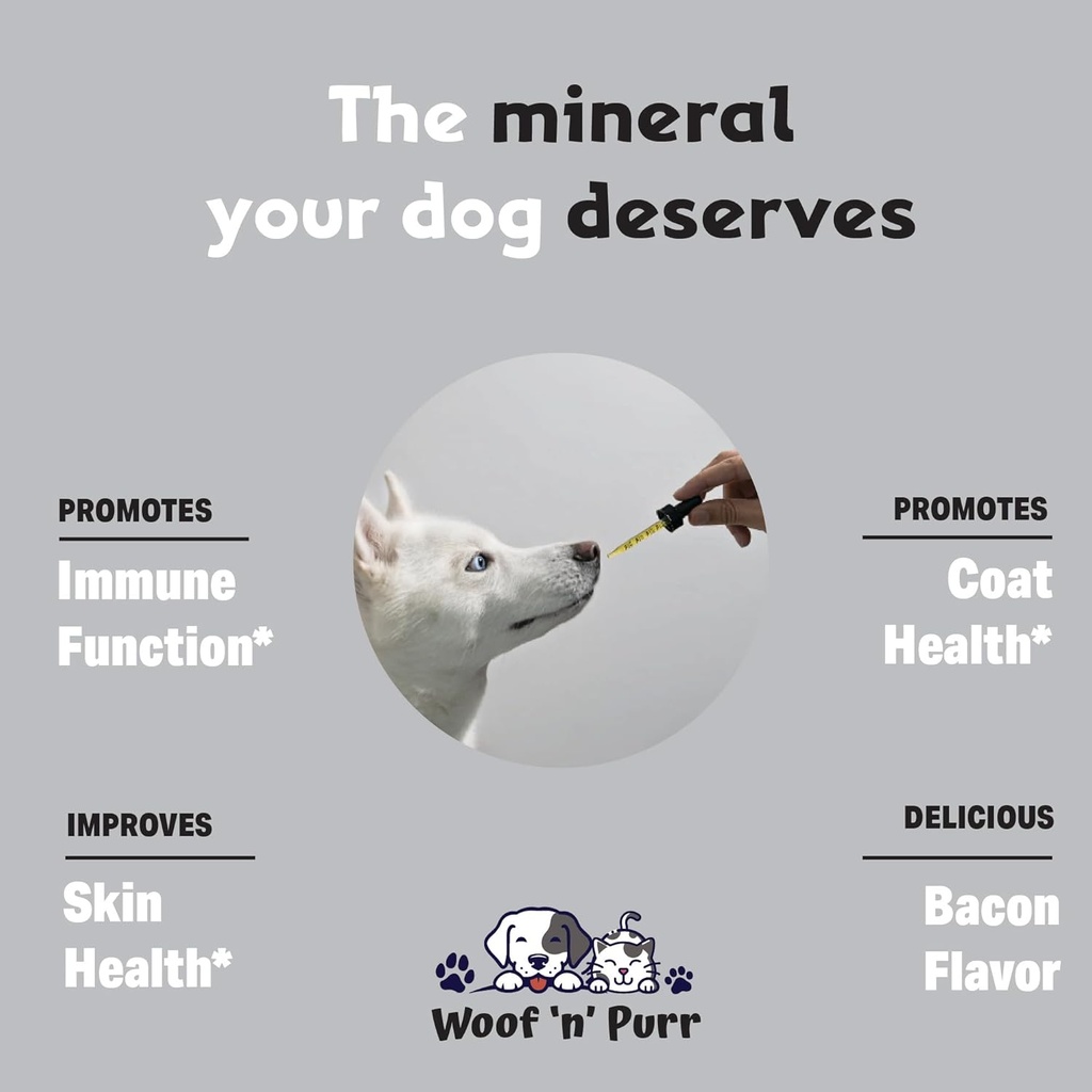 Zinc for Dogs - Dog Zinc Supplement - Helps to Support Healthy Skin, Coat, Immune Health & More - Dog Zinc - Dog Skin and Coat Supplement - Skin and Coat Supplement for Dogs - 1 fl oz - Bacon Flavor 4