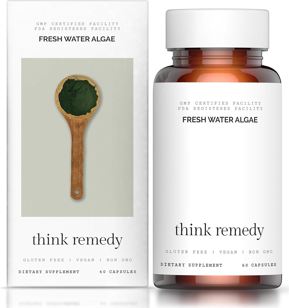 Fresh Water Algae Capsules - Chlorella Spirulina Pills for Detoxification - Potent Chlorophyll - Organic Powder Supplement - 60 Capsules - Optimal 50/50 Blend 2