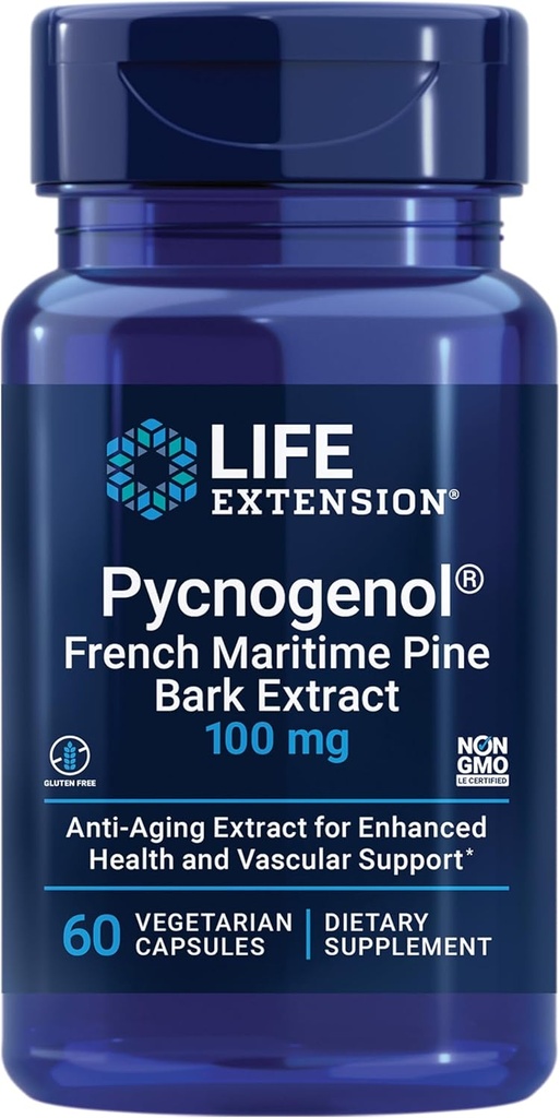 Life Extension Pycnogenol French Maritime Pine Bark & N-Acetyl-L-Cysteine Immune, Respiratory & Liver Health Supplements, 60 Capsules Each 3
