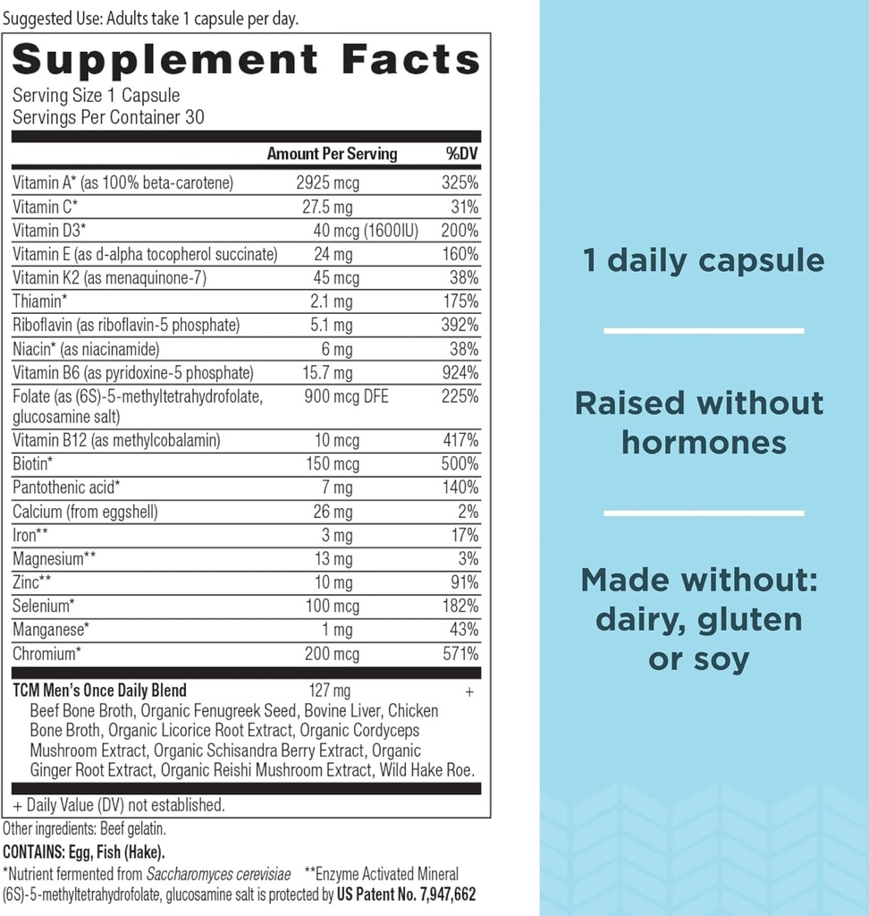 Ancient Nutrition Mutlivitamin Men's Once Daily Capsules, 30 Count + Multivitamin Women's Once Daily Capsules, 30 Count 3