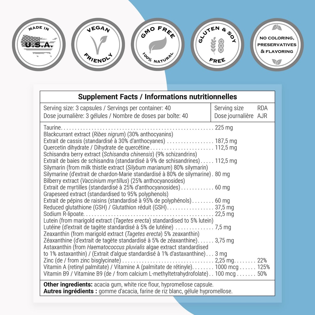 Supersmart - OptiVision (Advanced Formula) - with Bilberry Extract, Black Currant, Lutein, Zeaxanthin, Astaxanthin - Eyes Supplement | Non-GMO & Gluten Free - 120 Vegetarian Capsules 5