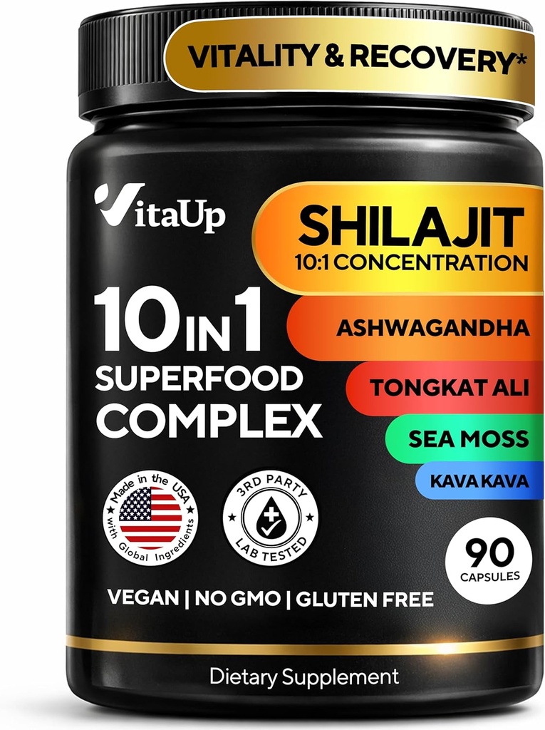 Shilajit Capsules 10 in 1 with Kava Kava - USA Made Himalayan Shilajit for Men with Tongkat Ali, Ashwagandha, Kava Kava for Energy & Immunity Support - 90 Count 2