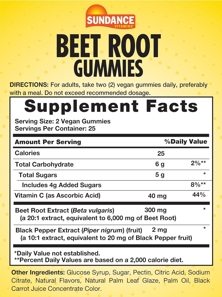Sundance Beet Root Gummies | 50 Count | Superfood | with Black Pepper | Strawberry Flavor | Vegan, Non-GMO & Gluten Free Supplement 3
