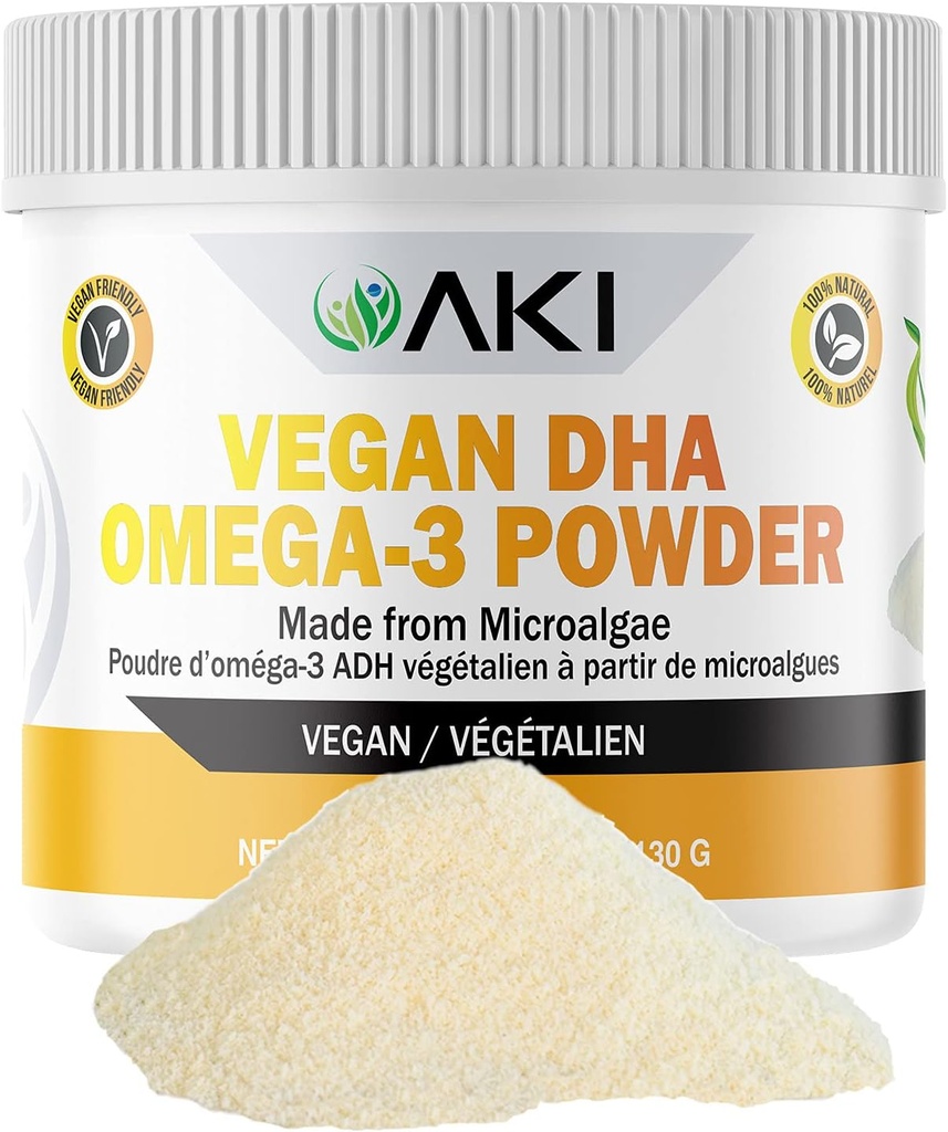 AKI Omega 3 DHA Micro Algae Powder Supplements - Plant-Based Keto Vitamin for Inflammation - Alternative to Fish or Krill Oil - Vegan & GMO-Free (1.94oz/55g) 6