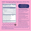 KOS Energizing Blue Spirulina Blend - USDA Certified Organic - B Vitamins, Ashwagandha, Ginseng, Adaptogens, Biotin - Vegan Pre Workout Powder - Caffeinated, Berry Flavored, 28 Servings 4