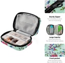 Watercolor Tropical Flower Pill Box 7 Day Pill Case Bag Travel Pill Organizer Bag with Zipper Portable Weekly Case Compact Size for Vitamin Supplement Holder 5