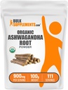BulkSupplements.com Organic Ashwagandha Powder - Organic Ashwagandha Supplements, Sourced from Ashwagandha Root - Gluten Free, 2g per Serving, 250g (8.8 oz) (Pack of 1) 2